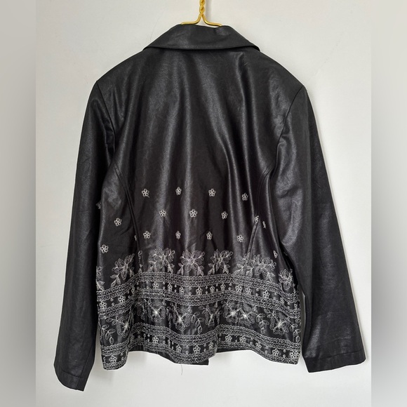 Vintage Saint Germain Paris Black Metallic Embroidered Light Jacket Medium FLAW - Picture 3 of 10